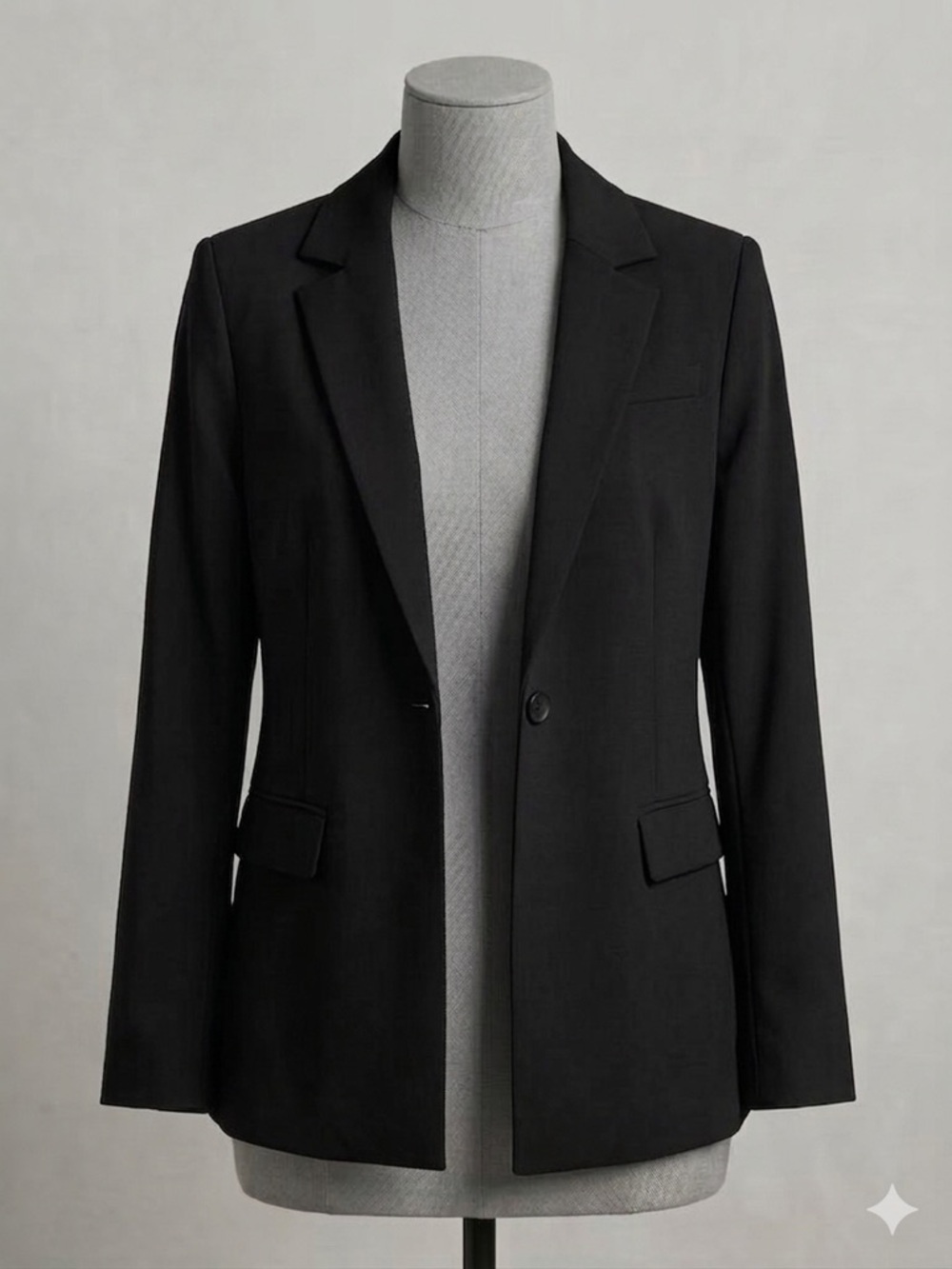 Black Women's Tailored Blazer - Single-Button
